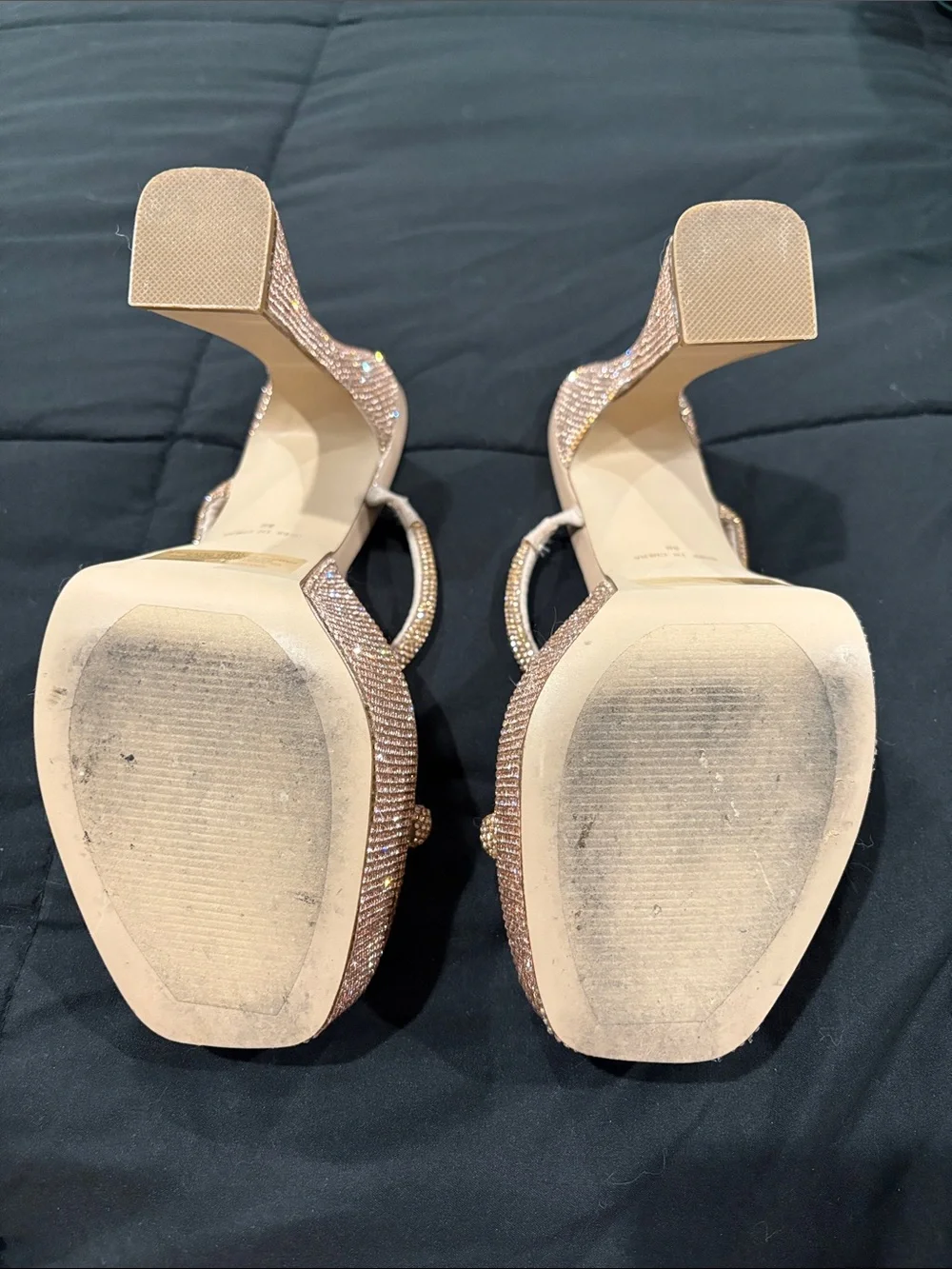Steve Madden Rose Gold Rhinestone Platform Heels